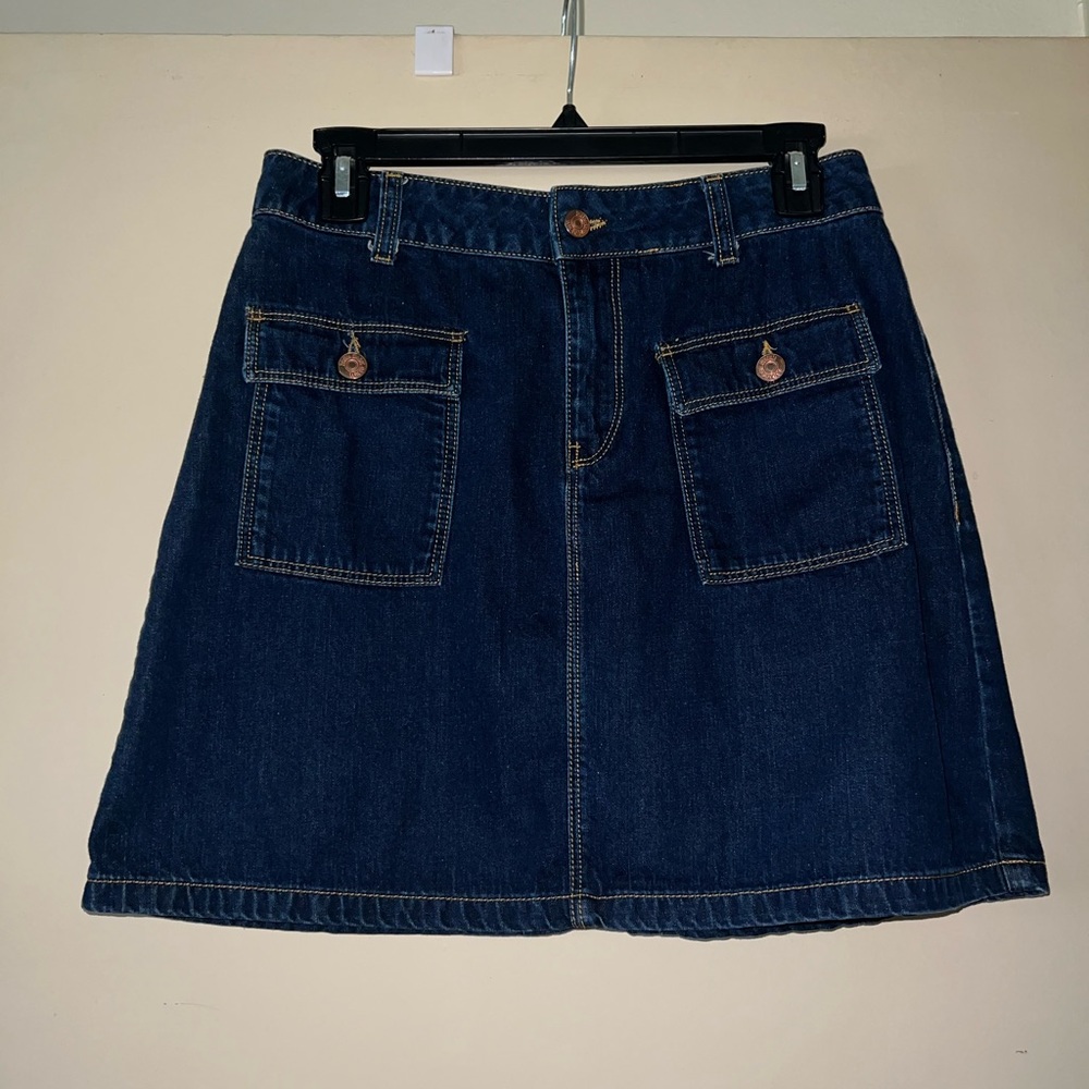 Zara Dark Blue A-Line Skirt with Pockets
